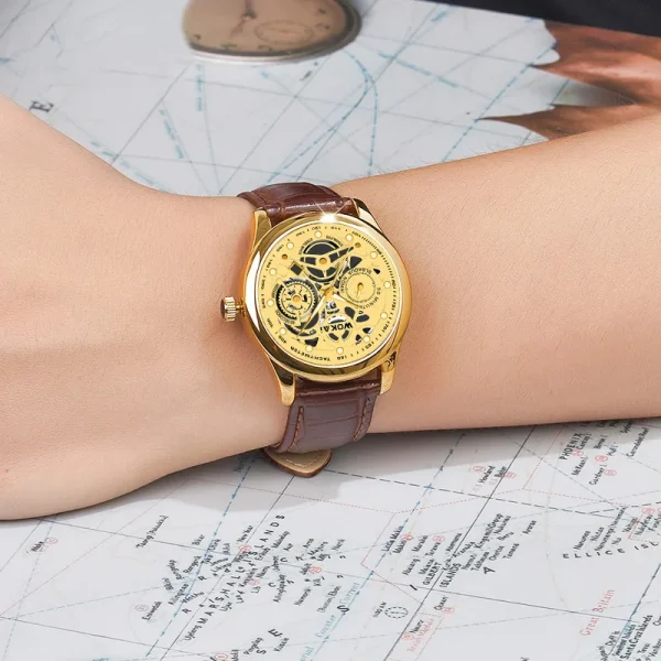 Mens Casual Wristwatch Quartz Leather Strap Watches - Image 5