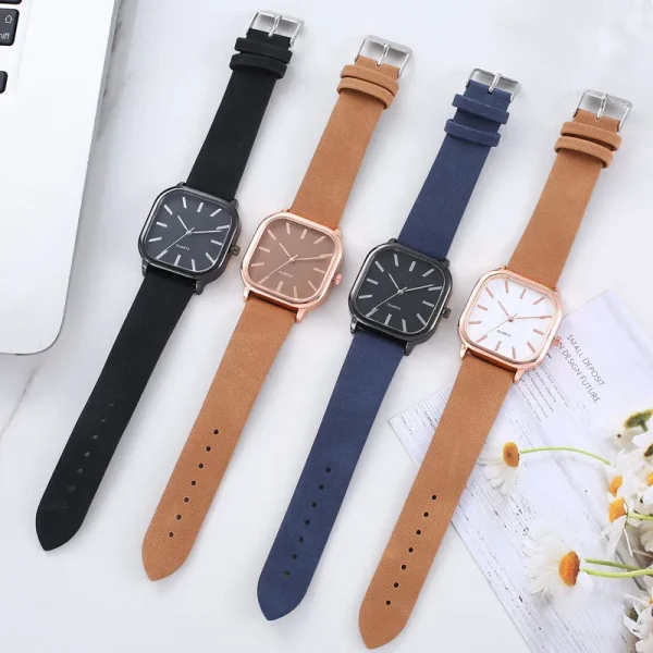 New Simple Leather Watch Men/Women Quartz Wristwatch - Image 6