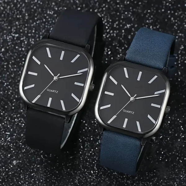 New Simple Leather Watch Men/Women Quartz Wristwatch - Image 3