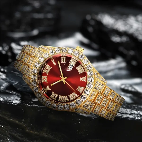 Full Steel Gold Quartz Wristwatch for Men, Luxury Watches - Image 2