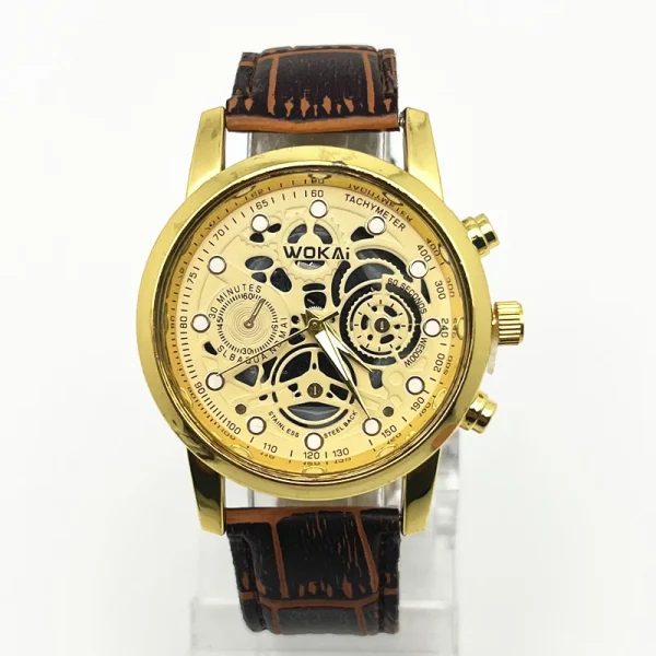 Mens Casual Wristwatch Quartz Leather Strap Watches - Image 7