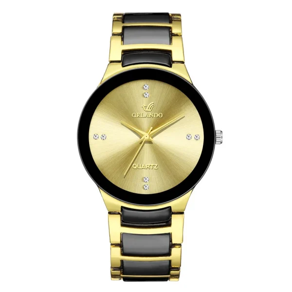 ORLANDO Men Luxury Watches Black Gold Quartz Steel Wristwatch Exquisite Masculino Relogio Fashion Clock - Image 13