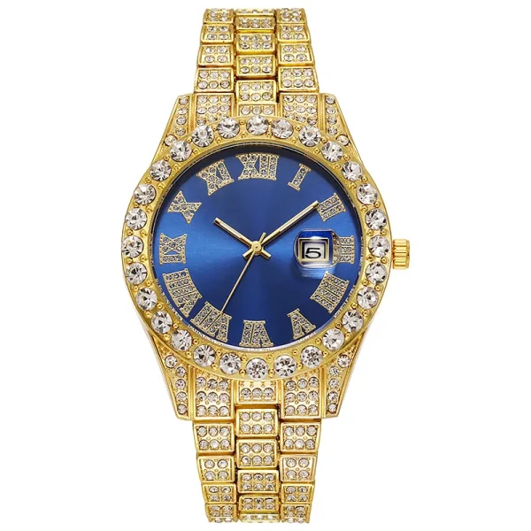 Full Steel Gold Quartz Wristwatch for Men, Luxury Watches - Image 14