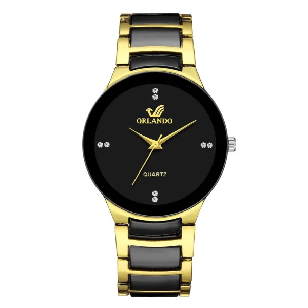 ORLANDO Men Luxury Watches Black Gold Quartz Steel Wristwatch Exquisite Masculino Relogio Fashion Clock - Image 7