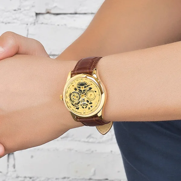 Mens Casual Wristwatch Quartz Leather Strap Watches - Image 2