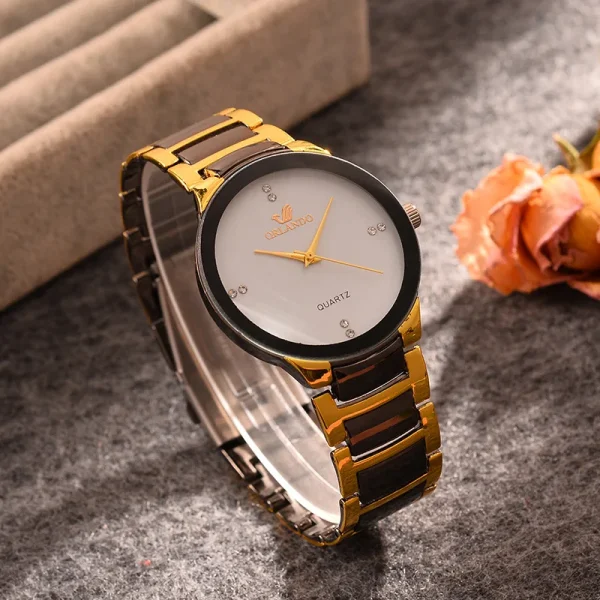 ORLANDO Men Luxury Watches Black Gold Quartz Steel Wristwatch Exquisite Masculino Relogio Fashion Clock - Image 2