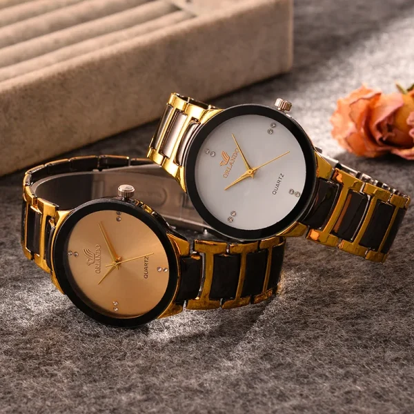 ORLANDO Men Luxury Watches Black Gold Quartz Steel Wristwatch Exquisite Masculino Relogio Fashion Clock - Image 4