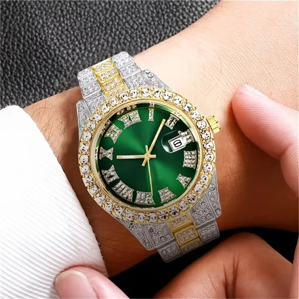 Full Steel Gold Quartz Wristwatch for Men, Luxury Watches - Image 4