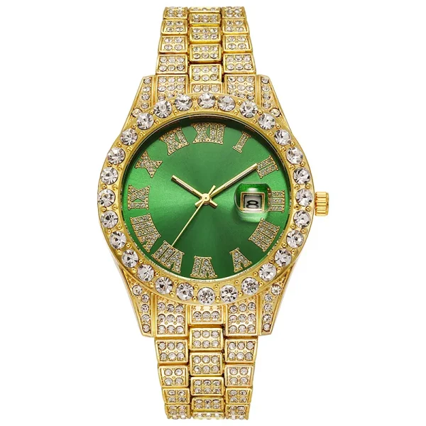 Full Steel Gold Quartz Wristwatch for Men, Luxury Watches - Image 13