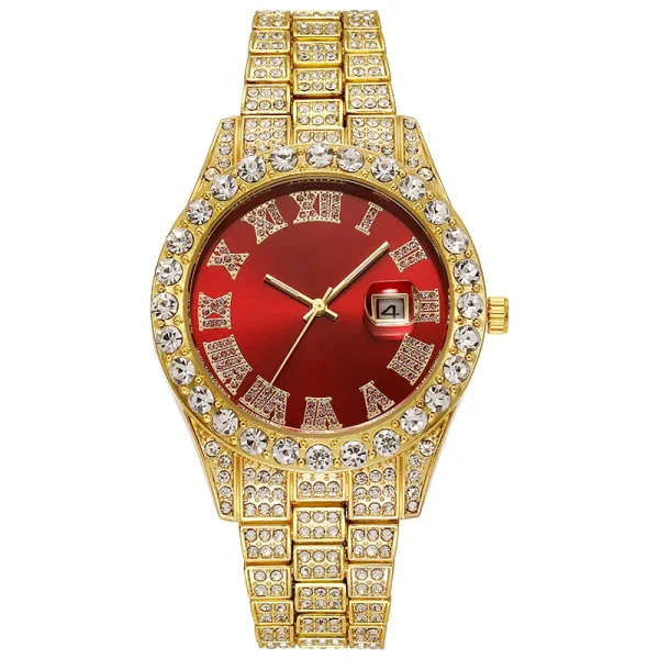 Full Steel Gold Quartz Wristwatch for Men, Luxury Watches - Image 9