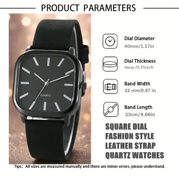 New Simple Leather Watch Men/Women Quartz Wristwatch - Image 4
