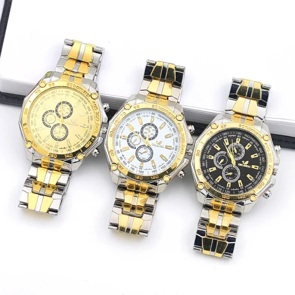 Men Watches Quartz Silver-gold Stainless Steel - Image 4