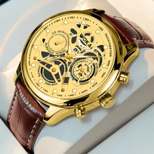Mens Casual Wristwatch Quartz Leather Strap Watches